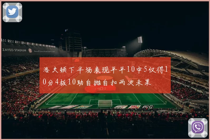 洛夫顿下半场表现平平10中5仅得10分4板10助自抛自扣两次未果